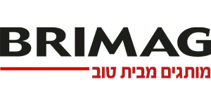 הלוגו של brimag על רקע ירוק עם אודיו ליין.