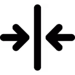 סמל חץ דו-כיווני שחור על רקע ירוק.